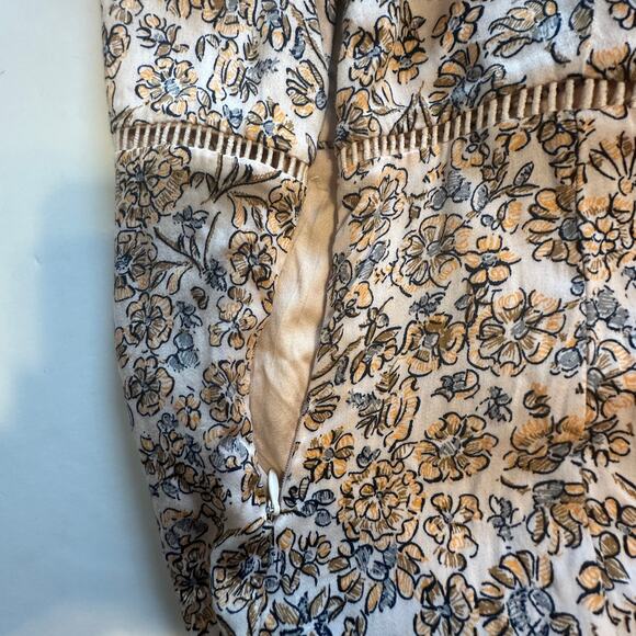 Free People Floral Boheme Dress Womens Size 6 Ivory Combo Open Back Ruffle Boho - Picture 8 of 12